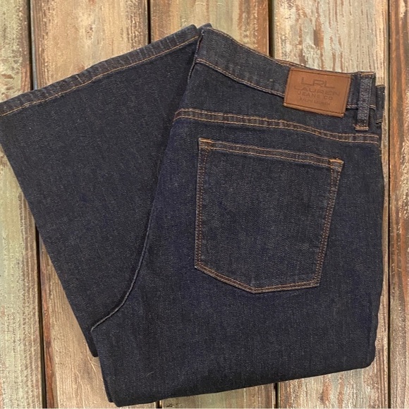 Lauren Ralph Lauren Sz 14 Mid Rise Boot Cut Jeans Women’s Dark Wash Stretch - Picture 3 of 13